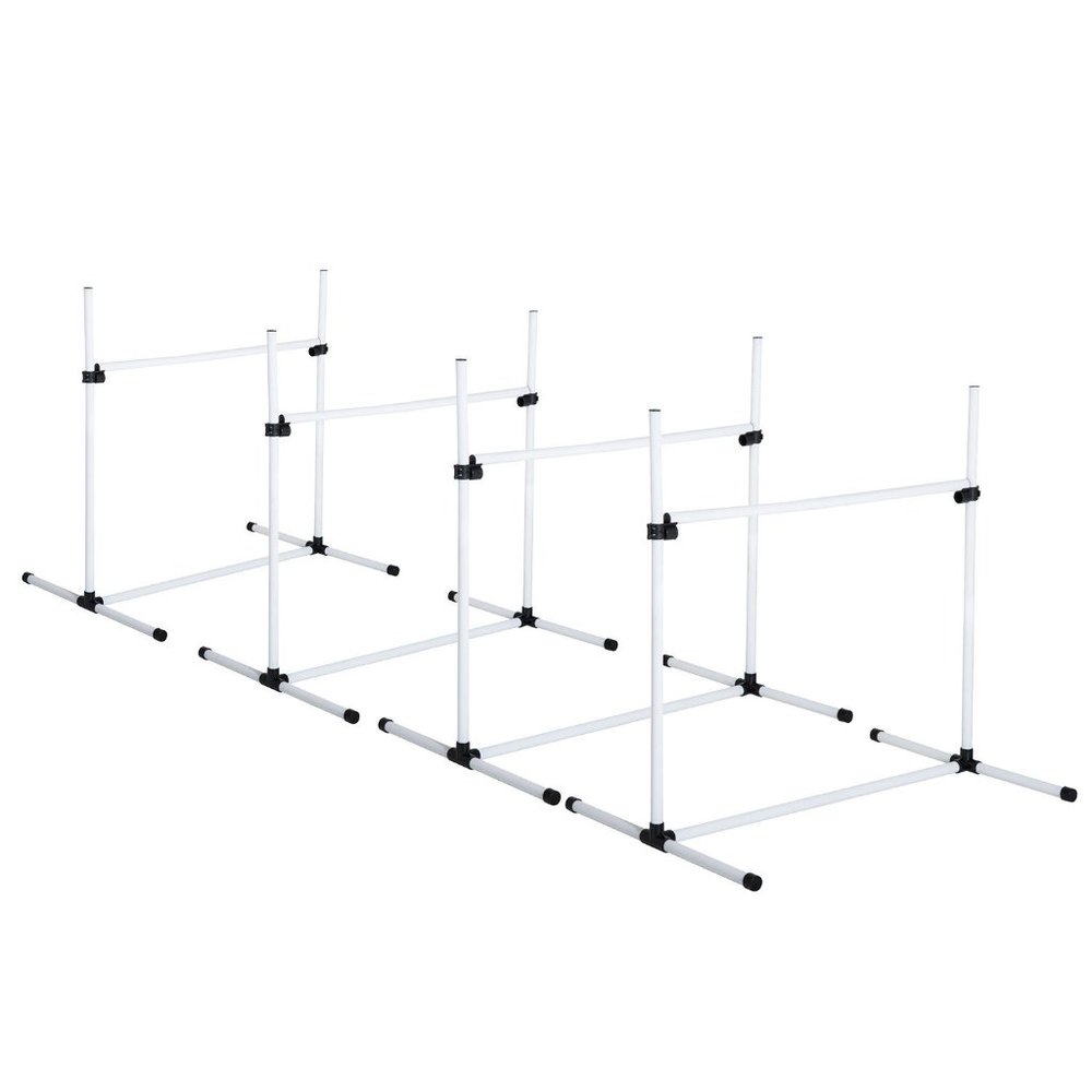 4 Piece Adjustable Dog Jump Bar Agility Training Equipment With Carrying CaseA